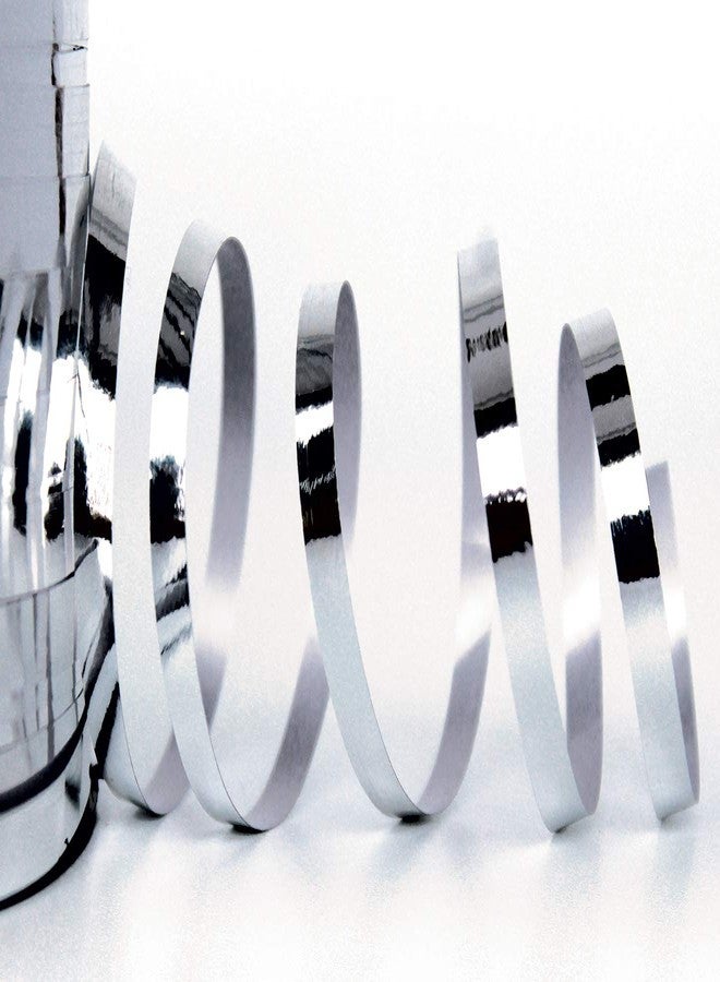 أوليفان شريط فضي مجعد لتغليف الهدايا، شريط أحمر مجعد رفيع، شريط معدني لامع لتغليف هدايا عيد الميلاد وأكاليل الزهور، وتزيين حفلات أعياد الميلاد/رأس السنة، وتغليف الهدايا، 500 ياردة - Image 3